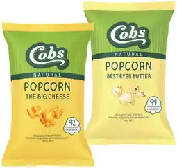 IGA Cobs Natural Popcorn 80‑120g Selected Varieties offer