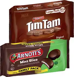 IGA Arnott’s Tim Tam Original Large Pack or Mint Slice Family Pack 365g offer