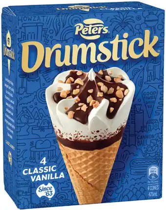 IGA Peters Drumstick 4 Pack or Minis 6 Pack Selected Varieties offer