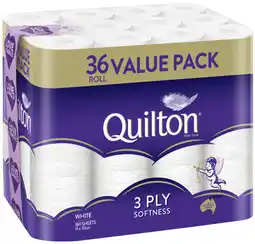 IGA Quilton Toilet Tissue 3 Ply 36 Roll Value Pack offer