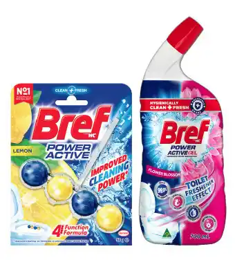 IGA Bref Rim Block Toilet Cleaner 42‑50g or Gel 600‑700mL Selected Varieties offer