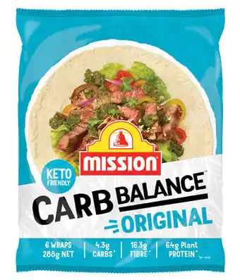IGA Mission Carb Balance Wraps Selected Varieties offer