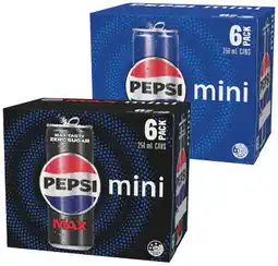 IGA Pepsi, Solo or Schweppes Mini Cans 6x250mL Selected Varieties offer