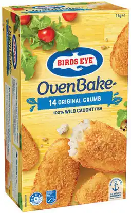 IGA Birds Eye Oven Bake Original or Whiting Crumb Fish Fillets 1kg offer
