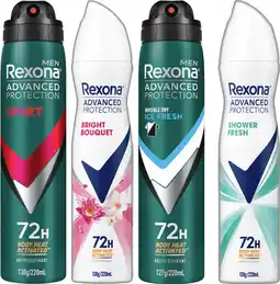IGA Rexona Advanced Protection 72hr Antiperspirant Spray Selected Varieties offer