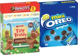 IGA Arnottʼs Tiny Teddy, Oreo Mini Cookies or Shapes 8-10 Pack Selected Varieties offer