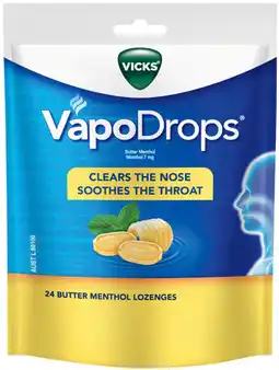 IGA Vicks VapoDrops Butter Menthol Lozengers Selected Varieties offer