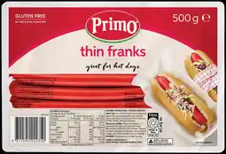 IGA Primo Thin or Cocktail Franks 500g offer