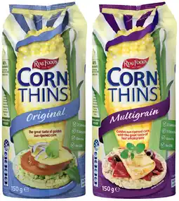 IGA Real Foods Corn Thins or Rice Thins 125‑150g Selected Varieties offer