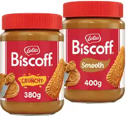 IGA Lotus Biscoff Spread Crunchy 380g or Smooth 400g offer