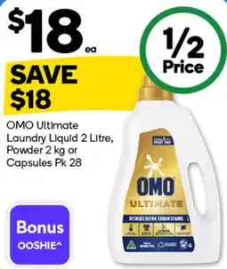 Woolworths Omo Ultimate Laundry Liquid 2 Litre offer