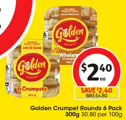 Coles Golden Crumpet Rounds 6 Pack offer
