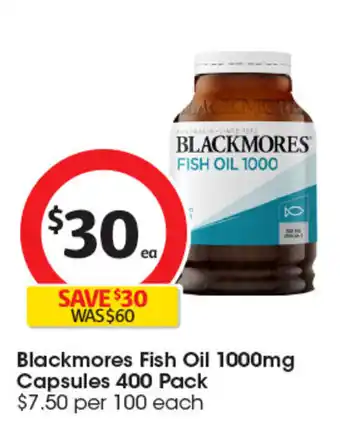 Coles Blackmores Fish Oil 1000mg Capsules offer