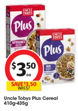 Coles Uncle Tobys Plus Cereal offer