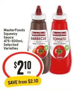 IGA MasterFoods Squeeze Sauce Selected Varieties offer