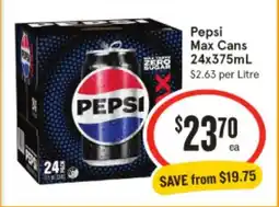 IGA Pepsi Max Cans offer