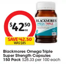 Coles Blackmores Omega Triple Super Strength Capsules offer