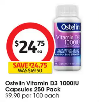 Coles Ostelin Vitamin D3 1000IU Capsules offer
