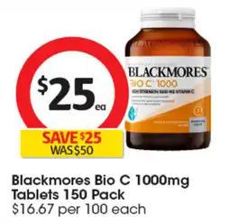 Coles Blackmores Bio C 1000mg Tablets offer