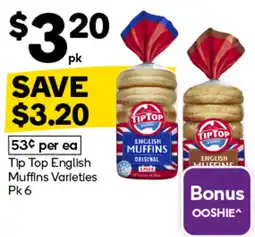 Woolworths Tip Top English Muffins Varieties offer