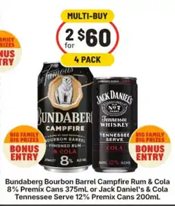 IGA Bundaberg Bourbon Barrel Campfire Rum & Cola offer