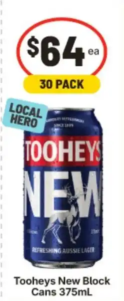 IGA Tooheys New Block Cans offer