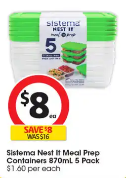 Coles Sistema Nest It Meal Prep Containers offer