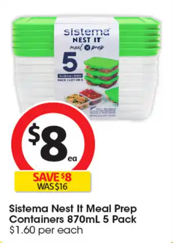 Coles Sistema Nest It Meal Prep Containers offer