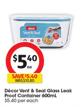 Coles Décor Vent & Seal Glass Leak Proof Container offer