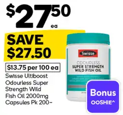 Woolworths Swisse Odourless Super Strength Wild Fish Oil offer