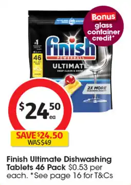 Coles Finish Ultimate Dishwashing Tablets offer