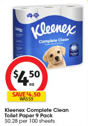 Coles Kleenex Complete Clean Toilet Paper offer