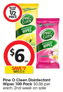 Coles Pine O Cleen Disinfectant Wipes offer