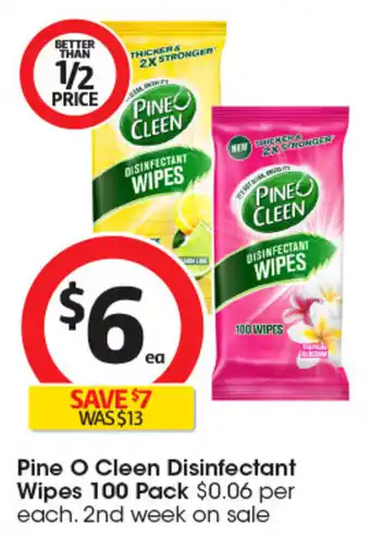 Coles Pine O Cleen Disinfectant Wipes offer