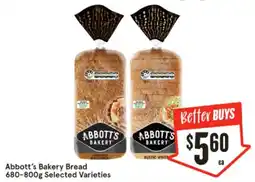 IGA Abbott's Bakery Bread Selected Varieties offer