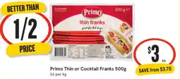 IGA Primo Thin or Cocktail Franks offer