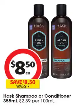 Coles Hask Argan Oil repairing Shampoo or Conditioner offer