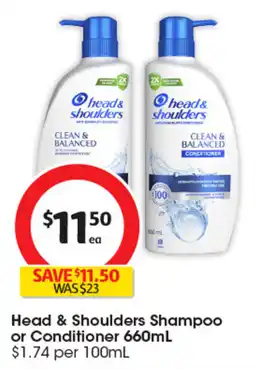 Coles Head & Shoulders Shampoo or Conditioner offer