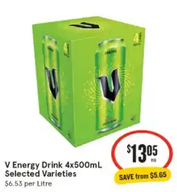 IGA V Energy Drink Selected Varieties offer