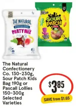 IGA The Natural Confectionery Co. Sour Patch Kids or Pascal Lollies Selected Varieties offer