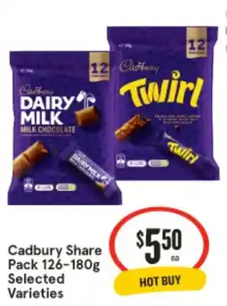 IGA Cadbury Share Pack Selected Varieties offer