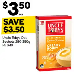 Woolworths Uncle Tobys Oat Sachets offer