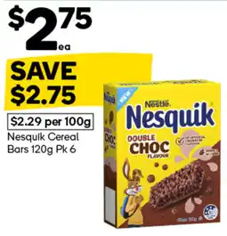 Woolworths Nesquik Cereal Bars offer