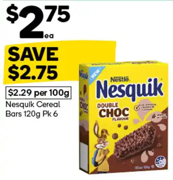 Woolworths Nesquik Cereal Bars offer