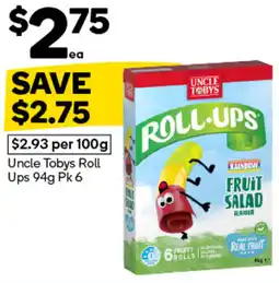 Woolworths Uncle Tobys Roll-Ups offer