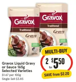 IGA Gravox Liquid Gravy or Sauce 165g Selected Varieties offer