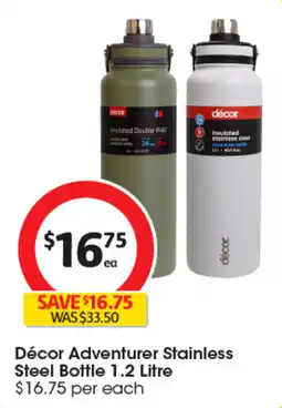 Coles Décor Adventurer Stainless Steel Bottle 1.2 Litre offer