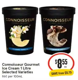 IGA Connoisseur Gourmet Ice Cream Selected Varieties offer