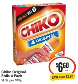 IGA Chiko Original Rolls offer