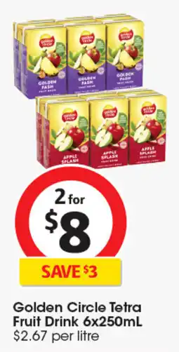 Coles Golden Circle Tetra Fruit Drink offer